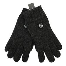 HESTRA Mens Charcoal Basic Wool 5 Finger Insulated Knit Gloves 8 NWT picture