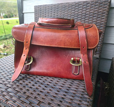 A Rare Vintage Holland Leather Field Satchel or Briefcase -with Brass Hinges picture