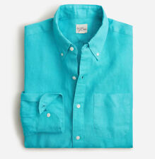 NWT J Crew 100% Linen Baird McNutt Classic Fit Long Sleeve Shirt in Teal Blue picture