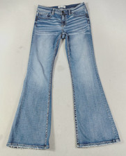 BKE Jeans Womens 28x33.5 Blue Payton Flare Mid Rise Distressed Denim Buckle picture