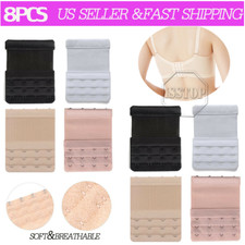 8Pcs Lady Adjustable Bra Extender 4 Hooks Elastic Underwear Strap Extension Belt picture
