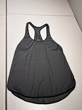 Lululemon Top Women's 6 Racerback Tank Gym Yoga Fabled Forest Heathered Black picture
