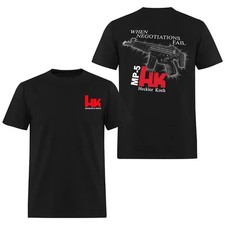 When Negotiations Fail T Shirt MP5 Submachine Gun Tactical Graphic Mens Tee picture