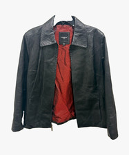 Colebrook & Co. Men's Black Leather Full Zip Lined Jacket Size L 42