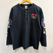 Vintage Faded Black 1998 Daytona Bike Week Wolf Biker Longsleeve Size L picture