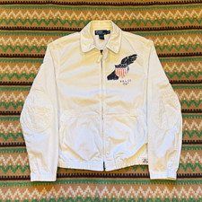 VTG 00s Polo Ralph Lauren Winged Shield Full Zip Harrington Jacket Size Medium picture