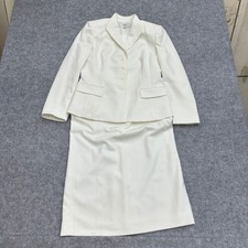 Le Suit White 2 Piece Skirt Suit Set Blazer Skirt Size 8P Petite Wedding Formal picture