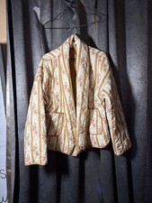Davi & Dani Floral Stripe Quilted Open Jacket Size L picture