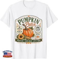 Vintage Family Pumpkin Patch Apple Cider Halloween T-Shirt picture