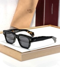 JACQUES MARIE MAGE FELLINI Black Gray Lens Square Sunglasses Tortoise Tips  picture