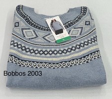 Weatherproof Vintage Women's Fairisle Ribbed Cuffs & Hem Sweater, Blue, Size XL picture