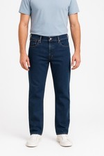 Levi's Men's 505 Dark Stonewash Regular Fit Straight Leg Jeans 32W 34L. NEW picture