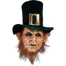Evil Leprechaun Latex Mask for Adults Scary Halloween Costume Accessory picture