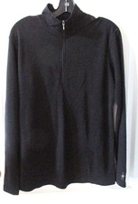 Smartwool Women's Black  100% Merino Wool Quarter Zip Base Layer - L picture
