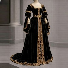 Tudor Elizabeth Queen Red Velvet Corset Dress Royal Princess Gorgeous Luxury picture