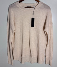 Tahari 100% Cashmere Creamy Heather Crewneck Pullover Sweater L/G picture