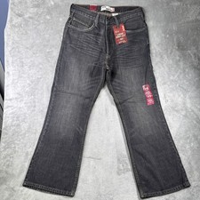 Levi's 567 Loose Bootcut Jeans Mens 32x30 Black Wash Baggy Vintage Y2K Deadstock picture