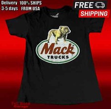 Mack Trucks Bulldog Vintage American Trucker Driver Logo Graphic T-Shirt picture