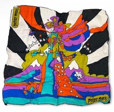 VTG Peter Max 60s/70s Pop Art Silk Square Scarf Self Portrait Psychedelic RARE picture