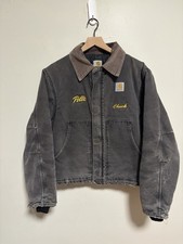 Vintage 90s Faded Black Carhartt Jacket Arctic Detroit Style Jacket Size Large picture