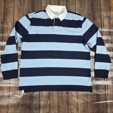 Southern Pines Striped Rugby Polo Mens 2XL Blue Preppy Collegiate 90s Grunge picture