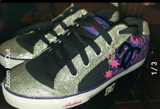 NEW Girls DC Shoes SIZE 6 Chelsea Charm TX Glittery Youth Kids Sneakers D.C. picture