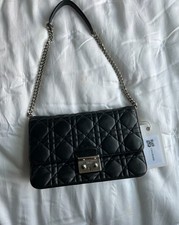 Christian Dior Lambskin Lock Chain Clutch Bag Black picture