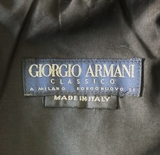 VTG Giorgio Armani Classico Black Label Trench Coat Men's 52 L Mint W/ Spares picture