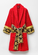 NWT Versace Red Jacquard Robe with Black & Gold Baroque Belt Size Large picture