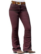 Flamingals Women's Burgundy Low Rise Boot Cut Jeans Butt Lifting Western 4XL picture