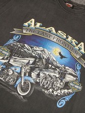 Soldotna Alaska Harley Davidson Vintage T Shirt Mens Size XXL Black Fader 90's picture