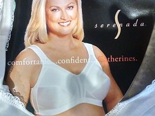 2pc Lot Serenada White Embossed Soft Cup Wireless Unpadded Cushioned Straps Bra  picture