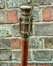 Vintage Brass Telescope Handle Wooden Walking Stick Cane Spyglass Antique Scope  picture