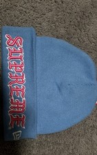 Supreme x New Era Script Beanie (Light Blue) picture