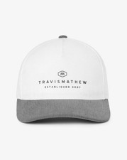 TravisMathew Men's Standard Bike Tour Adjustable Snapback Hat Cap, White picture