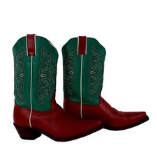 Nearly New Tony Lama Women's Snip Toe Cowboy Boots - Size 8.5 - Green picture