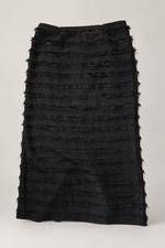 H&M Edition Fringe-Trimmed Midi Skirt Size 10 Brown picture