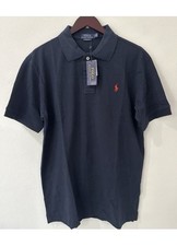 Ralph Lauren Men's Custom Slim Fit Polo Shirt Navy XL Short Sleeve Mesh New picture