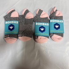 4 Pack Bombas All-Purpose  Ankle Socks - Women's Medium - Grey / Light Pink picture