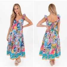 J. Marie Colorful Printed Cotton Midi Dress NEW picture