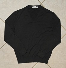 Ermenegildo Zegna Casheta Light Black V-Neck Cashmere Silk Sweater Size L/52 picture