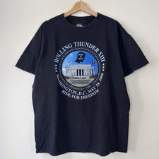 Vintage 90's Harley Davidson Biker Rolling Thunder Washington Black Tee Shirt XL picture