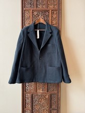 Massimo Alba Baglietto Fleece Wool Jacket 56 Dark Teal Navy Blue NWT Italy picture