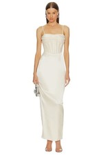 NBD Aella Gown in Champagne Medium New Womens Long Maxi Dress picture