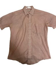 Vintage VTG 1960s Pink White Stripe Seersucker Goldwaters Shirt Trad picture