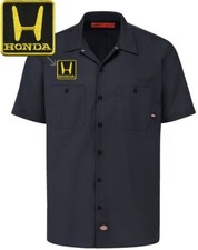 HONDA Retro Patch DICKIES Short Sleeve Mechanic Work Shirt Classic CivicCRX S-5X picture