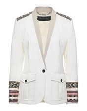 Barbara Bui Women's Captain's Jacket,  Tribal Embroidery, Ivory, 42R, Large picture