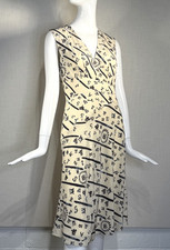 2012 Balenciaga by NICOLAS GHESQUIERE Logo Print Silk Dress FR38 US6 M, Lined picture