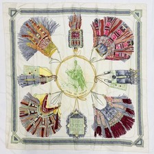 Hermes Carre 90 Cuirs du Desert Silk Scarf Ivory picture