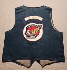Vintage Goldwing Road Riders Assoc. Vest ultra rare Pins & Patches XL /2XL picture